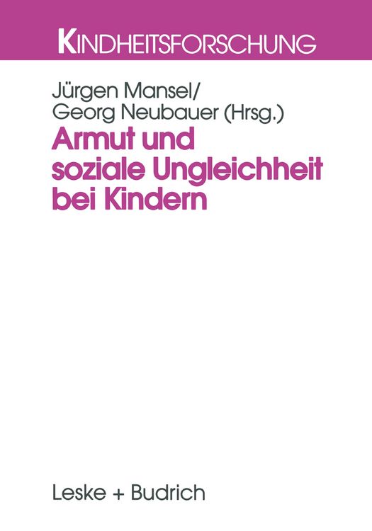 Produktbild: Armut und soziale Ungleichheit bei Kindern
