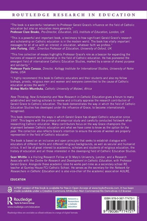 Produktbild: New Thinking, New Scholarship and New Research in Catholic Education