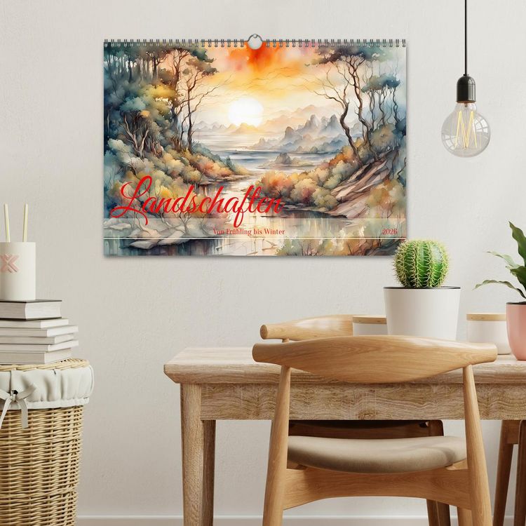 Produktbild: Landschaften Von Fr&uuml;hling bis Winter (Wandkalender 2026 DIN A3 quer), CALVENDO Monatskalender