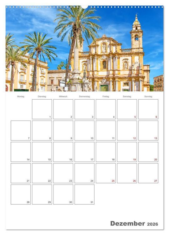 Produktbild: Palermo - Reiseziel auf Sizilien (Wandkalender 2026 DIN A2 hoch), CALVENDO Monatskalender