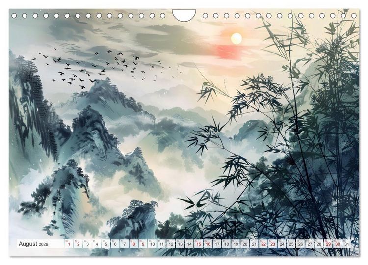 Produktbild: Die Essenz von China - Chinesische Landschaften und Symbole in Harmonie (Wandkalender 2026 DIN A4 quer), CALVENDO Monatskalender