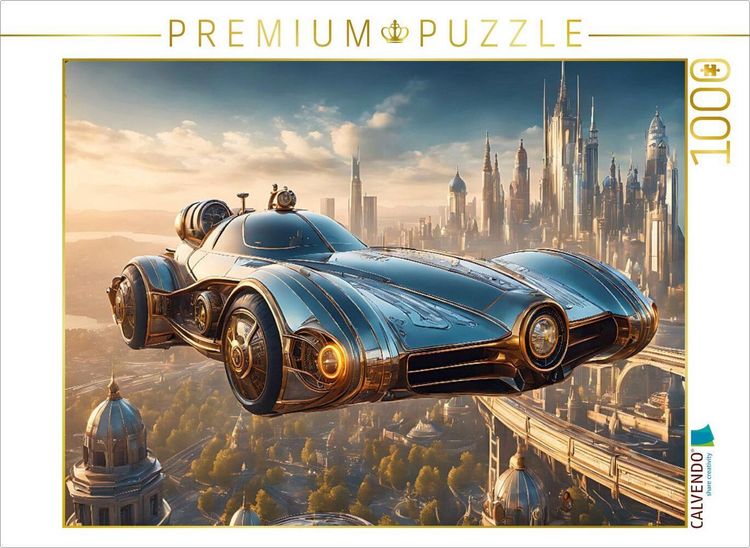 Produktbild: CALVENDO Puzzle Aircar &uuml;ber der City | 1000 Teile Lege-Gr&ouml;&szlig;e 64x48cm Foto-Puzzle f&uuml;r gl&uuml;ckliche Stunden