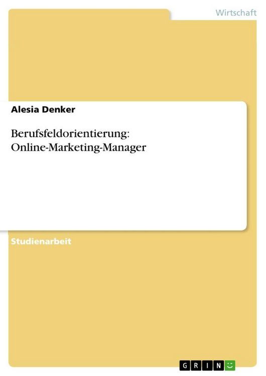 Produktbild: Berufsfeldorientierung: Online-Marketing-Manager