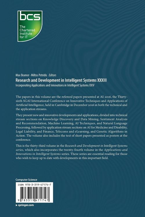 Produktbild: Research and Development in Intelligent Systems XXXIII