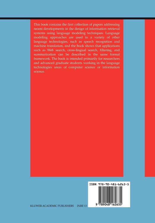 Produktbild: Language Modeling for Information Retrieval