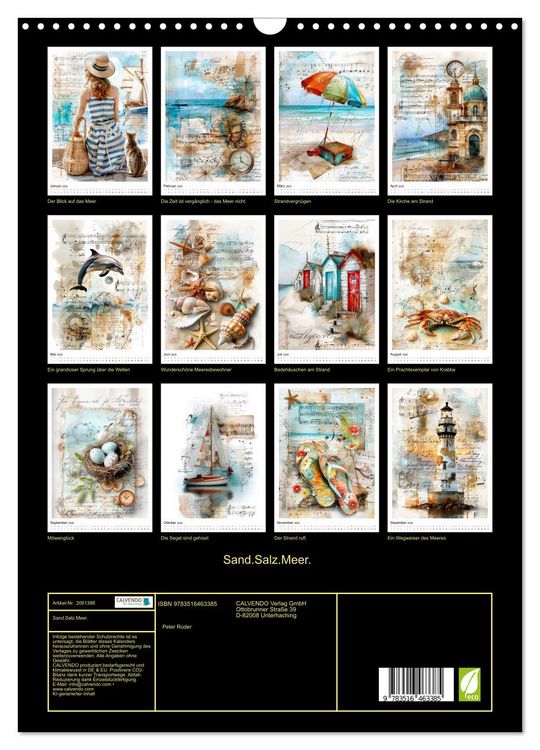Produktbild: Sand.Salz.Meer. (Wandkalender 2026 DIN A3 hoch), CALVENDO Monatskalender
