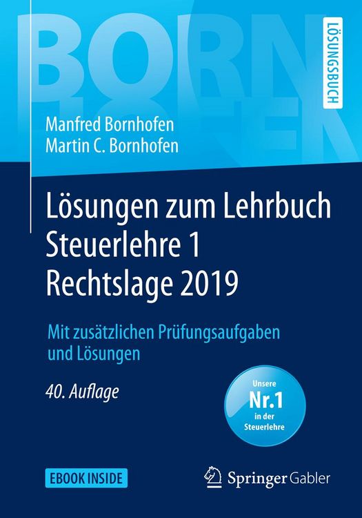 Produktbild: L&ouml;sungen zum Lehrbuch Steuerlehre 1 Rechtslage 2019