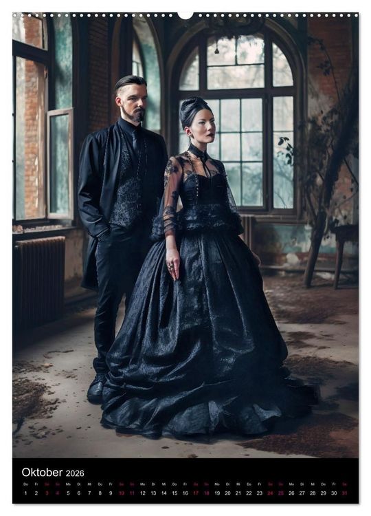 Produktbild: Gothic Kalender - Ein Jahr voller Gothic-Mystik und Eleganz (Wandkalender 2026 DIN A2 hoch), CALVENDO Monatskalender