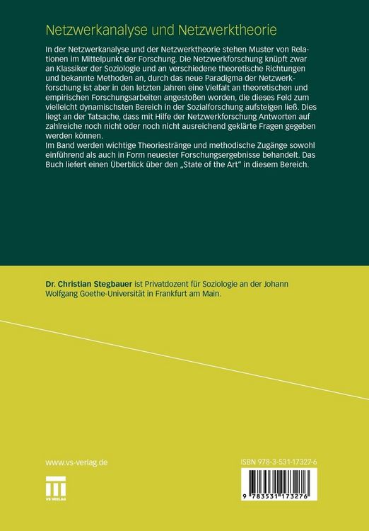 Produktbild: Netzwerkanalyse und Netzwerktheorie