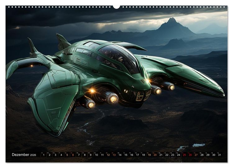 Produktbild: Futuristische Flieger (hochwertiger Premium Wandkalender 2026 DIN A2 quer), Kunstdruck in Hochglanz