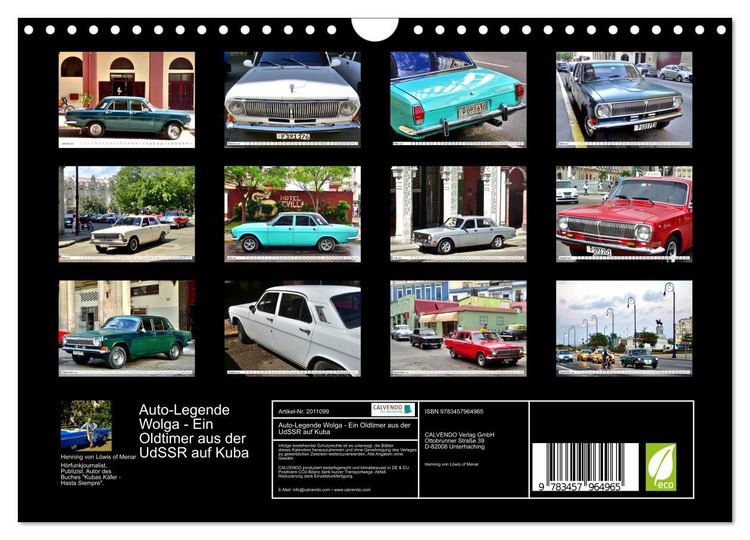Produktbild: Auto-Legende Wolga - Ein Oldtimer aus der UdSSR auf Kuba (Wandkalender 2026 DIN A4 quer), CALVENDO Monatskalender