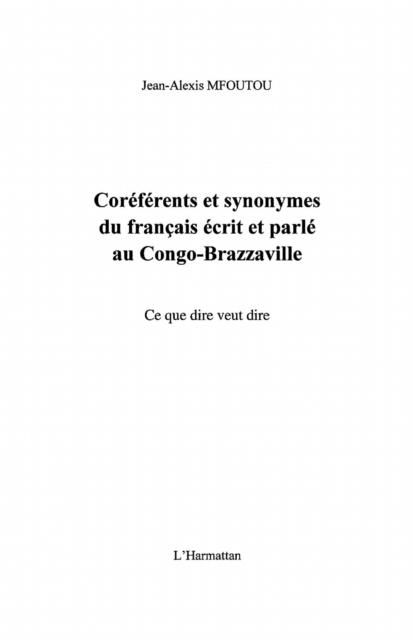 Produktbild: Coreferents et synonymes du francais ecr