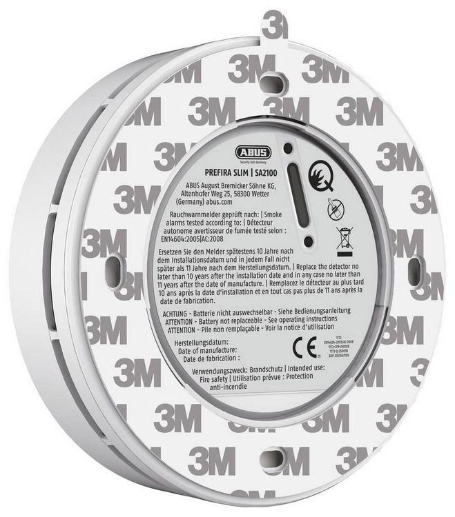 Produktbild: ABUS PREFIRA Slim Plus Rauchwarnmelder (&Oslash; x H) 110mm x 28.5mm