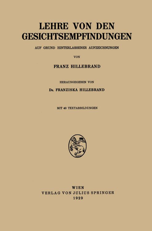 Produktbild: Lehre von den Gesichtsempfindungen