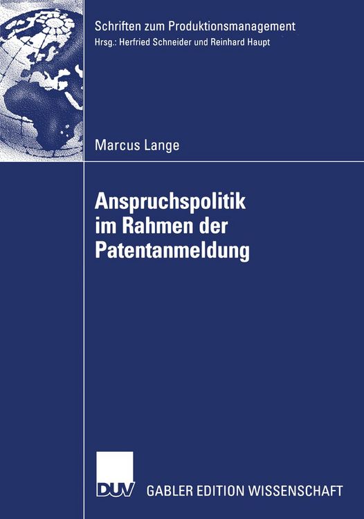 Produktbild: Anspruchspolitik im Rahmen der Patentanmeldung
