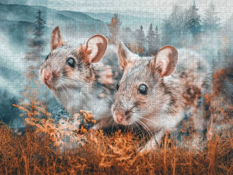 Produktbild: CALVENDO Puzzle M&auml;use | 1000 Teile Lege-Gr&ouml;&szlig;e 64x48cm Foto-Puzzle f&uuml;r gl&uuml;ckliche Stunden