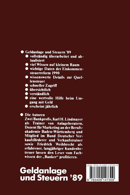 Produktbild: Geldanlage und Steuern &lsquo;89