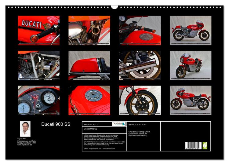 Produktbild: Ducati 900 SS (Wandkalender 2026 DIN A2 quer), CALVENDO Monatskalender