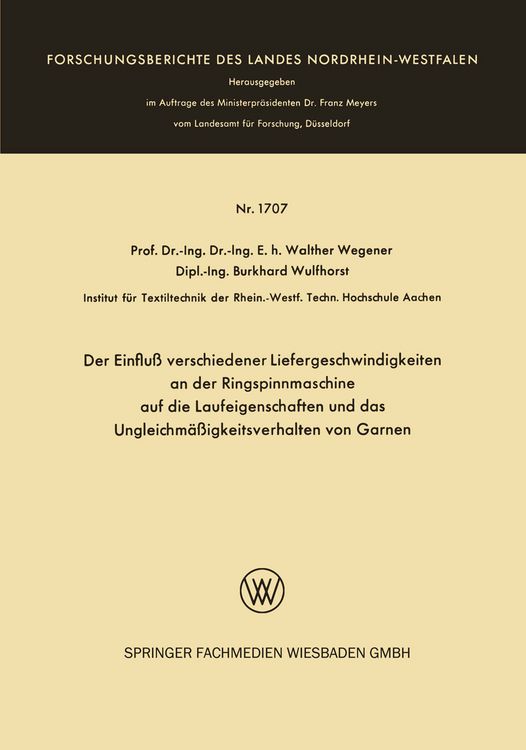 Produktbild: Der Einflu&szlig; verschiedener Liefergeschwindigkeiten an der Ringspinnmaschine auf die Laufeigenschaften und das Ungleichm&auml;&szlig;igkeitsverhalten von Garnen