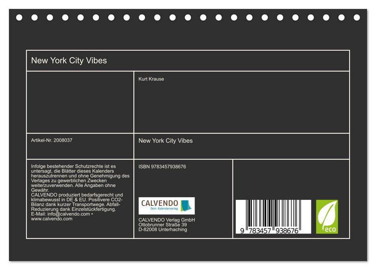 Produktbild: New York City Vibes (Tischkalender 2026 DIN A5 quer), CALVENDO Monatskalender
