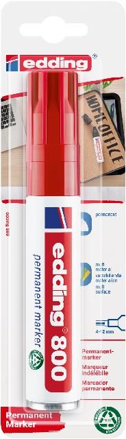 Produktbild: Edding 800 4-800-1-1002 Permanentmarker Rot wasserfest: Ja