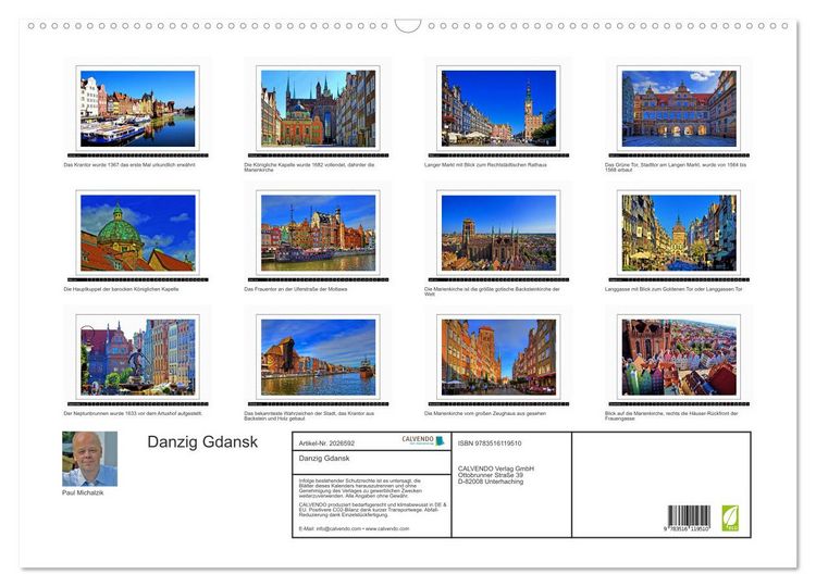 Produktbild: Danzig Gdansk (Wandkalender 2026 DIN A2 quer), CALVENDO Monatskalender