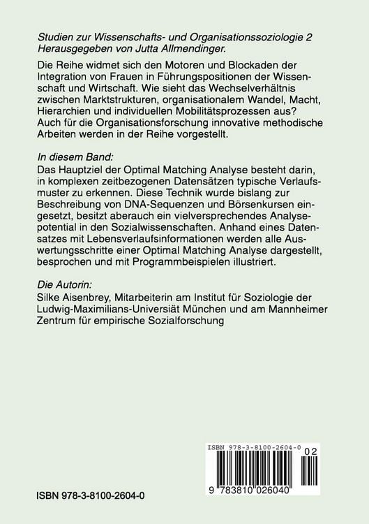 Produktbild: Optimal Matching Analyse