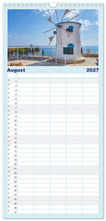 Produktbild: Familienplaner 2027 - Zakynthos - die liebenswerte Insel mit 5 Spalten (Wandkalender, 21 x 45 cm) CALVENDO