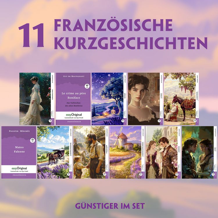 Produktbild: 11 Franz&ouml;sische Kurzgeschichten (11 B&uuml;cher + Audio-Online) - Frank-Lesemethode - Kommentierte zweisprachige Ausgabe Franz&ouml;sisch-Deutsch
