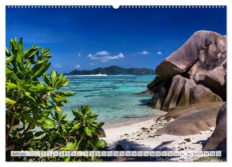 Produktbild: Inseln, Licht und Meer - die Seychellen (Wandkalender 2026 DIN A2 quer), CALVENDO Monatskalender