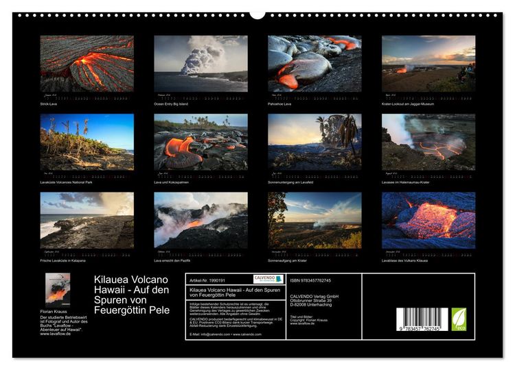 Produktbild: Kilauea Volcano Hawaii - Auf den Spuren von Feuerg&ouml;ttin Pele (hochwertiger Premium Wandkalender 2026 DIN A2 quer), Kunstdruck in Hochglanz