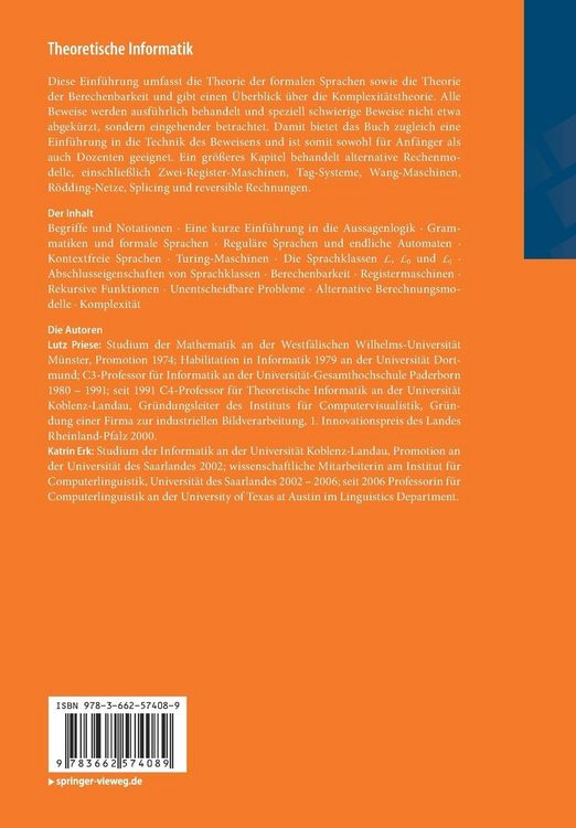 Produktbild: Theoretische Informatik