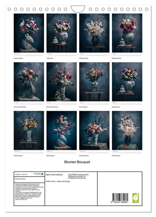 Produktbild: Blumen Bouquet (Wandkalender 2026 DIN A4 hoch), CALVENDO Monatskalender