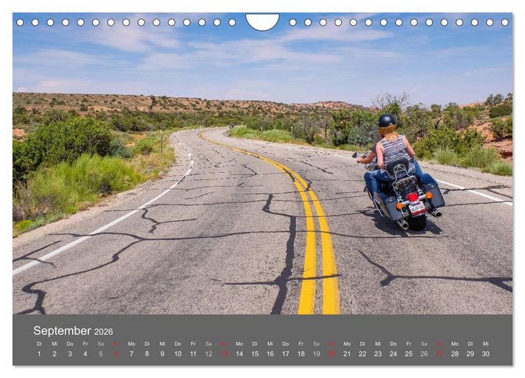 Produktbild: Biker Paradies - Die Canyons der USA (Wandkalender 2026 DIN A4 quer), CALVENDO Monatskalender