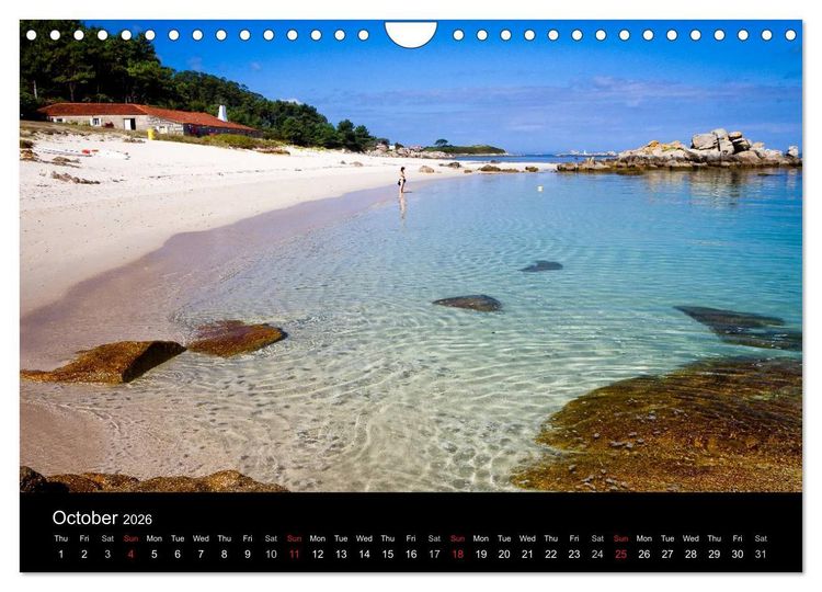 Produktbild: Beaches of Galicia (Wall Calendar 2026 DIN A4 landscape), CALVENDO 12 Month Wall Calendar
