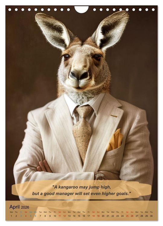 Produktbild: Funny manager wisdom from animals (Wall Calendar 2026 DIN A4 portrait), CALVENDO 12 Month Wall Calendar