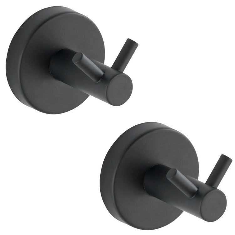 Produktbild: Wandhaken Duo Mod. Bosio Black matt, 2er Set, Edelstahl rostfrei