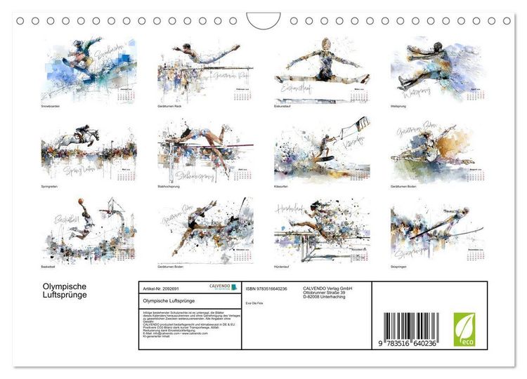 Produktbild: Olympische Luftspr&uuml;nge (Wandkalender 2026 DIN A4 quer), CALVENDO Monatskalender