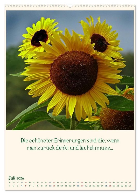 Produktbild: Mit Blumen durchs Jahr (hochwertiger Premium Wandkalender 2026 DIN A2 hoch), Kunstdruck in Hochglanz