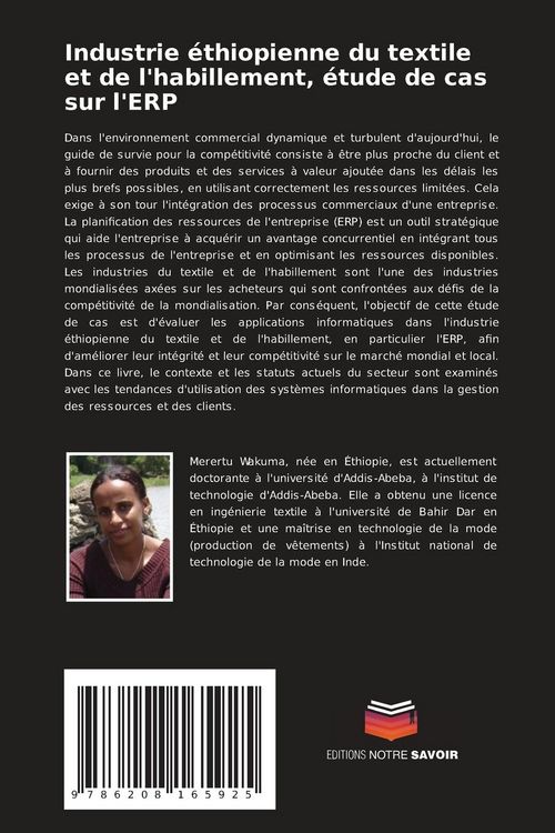 Produktbild: Industrie &eacute;thiopienne du textile et de l'habillement, &eacute;tude de cas sur l'ERP