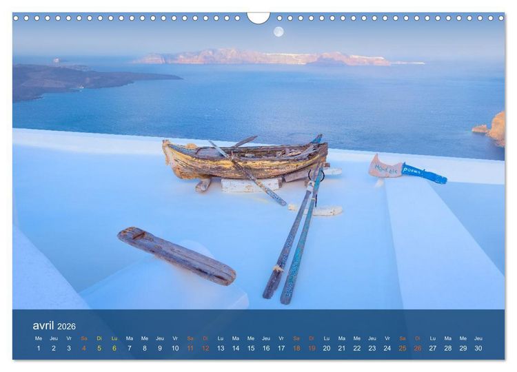 Produktbild: Santorin - La Magie des Cyclades (Calendrier mural 2026 DIN A3 vertical), CALVENDO calendrier mensuel