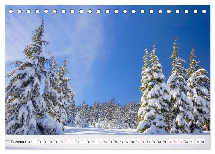 Produktbild: Winter. Zauberhafte Schneelandschaften (Tischkalender 2026 DIN A5 quer), CALVENDO Monatskalender