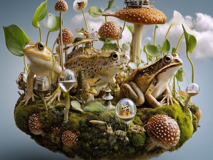 Produktbild: CALVENDO Puzzle Kr&ouml;tenzauber im Pilzreich | 1000 Teile Lege-Gr&ouml;&szlig;e 64x48cm Foto-Puzzle f&uuml;r gl&uuml;ckliche Stunden