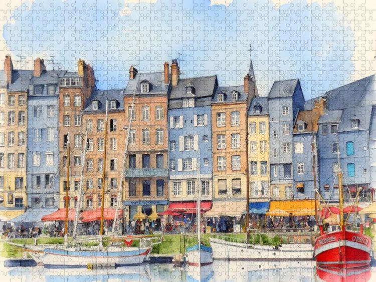 Produktbild: CALVENDO Puzzle Zauberhaftes Honfleur | 1000 Teile Lege-Gr&ouml;&szlig;e 64x48cm Foto-Puzzle f&uuml;r gl&uuml;ckliche Stunden