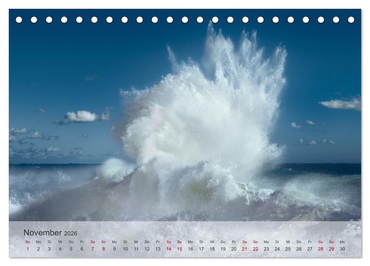 Produktbild: Azurblaue Horizonte - Die Sch&ouml;nheit des Meeres einfangen (Tischkalender 2026 DIN A5 quer), CALVENDO Monatskalender