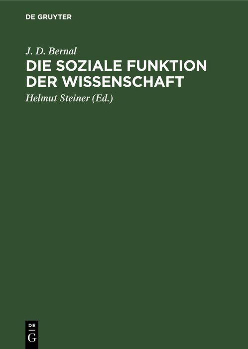 Produktbild: Die soziale Funktion der Wissenschaft