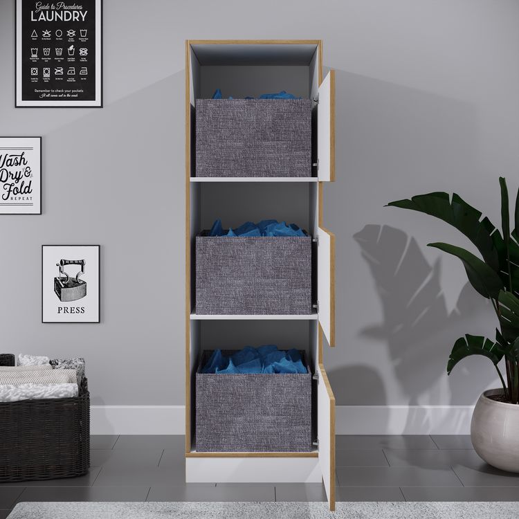 Produktbild: W&auml;scheschrank mit 3 F&auml;chern & T&uuml;ren Rislo CL XL