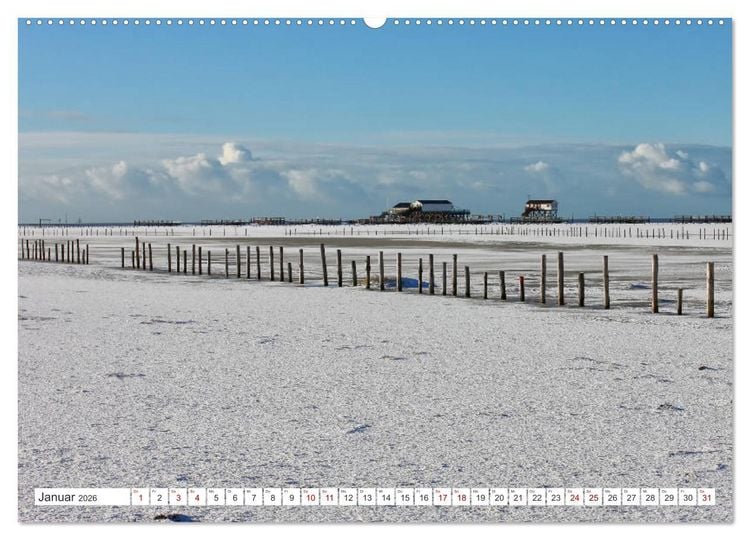 Produktbild: ST. PETER ORDING Strand und Meer (Wandkalender 2026 DIN A2 quer), CALVENDO Monatskalender