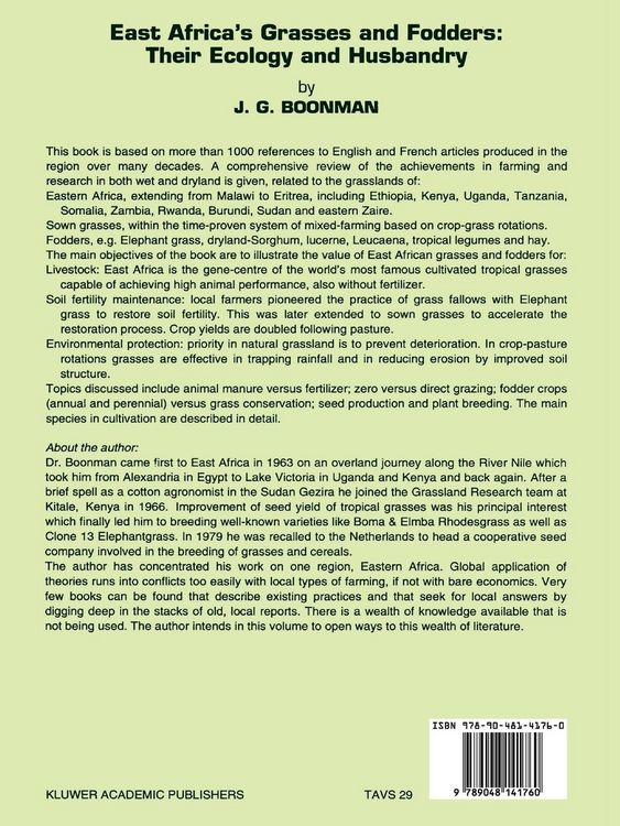 Produktbild: East Africa&rsquo;s grasses and fodders: Their ecology and husbandry