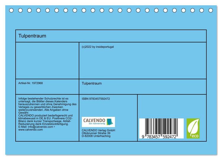 Produktbild: Tulpentraum (Tischkalender 2026 DIN A5 quer), CALVENDO Monatskalender